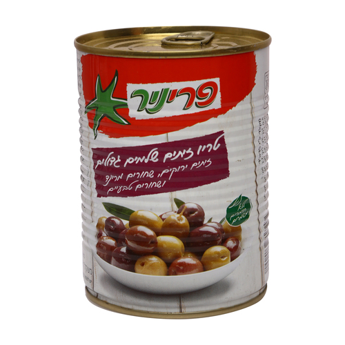 טריו זיתים שלמים גדולים, זיתים ירוקים, שחורים מרינד ושחורים טבעיים